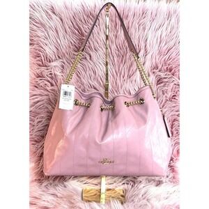 NEW Coach Evelyn Quilted Leather Shoulder Bag Carnation Pink Gold Chain CDR00